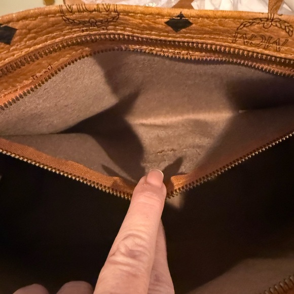 MCM Tan Monogram Shoulder Bag - Picture 8 of 13